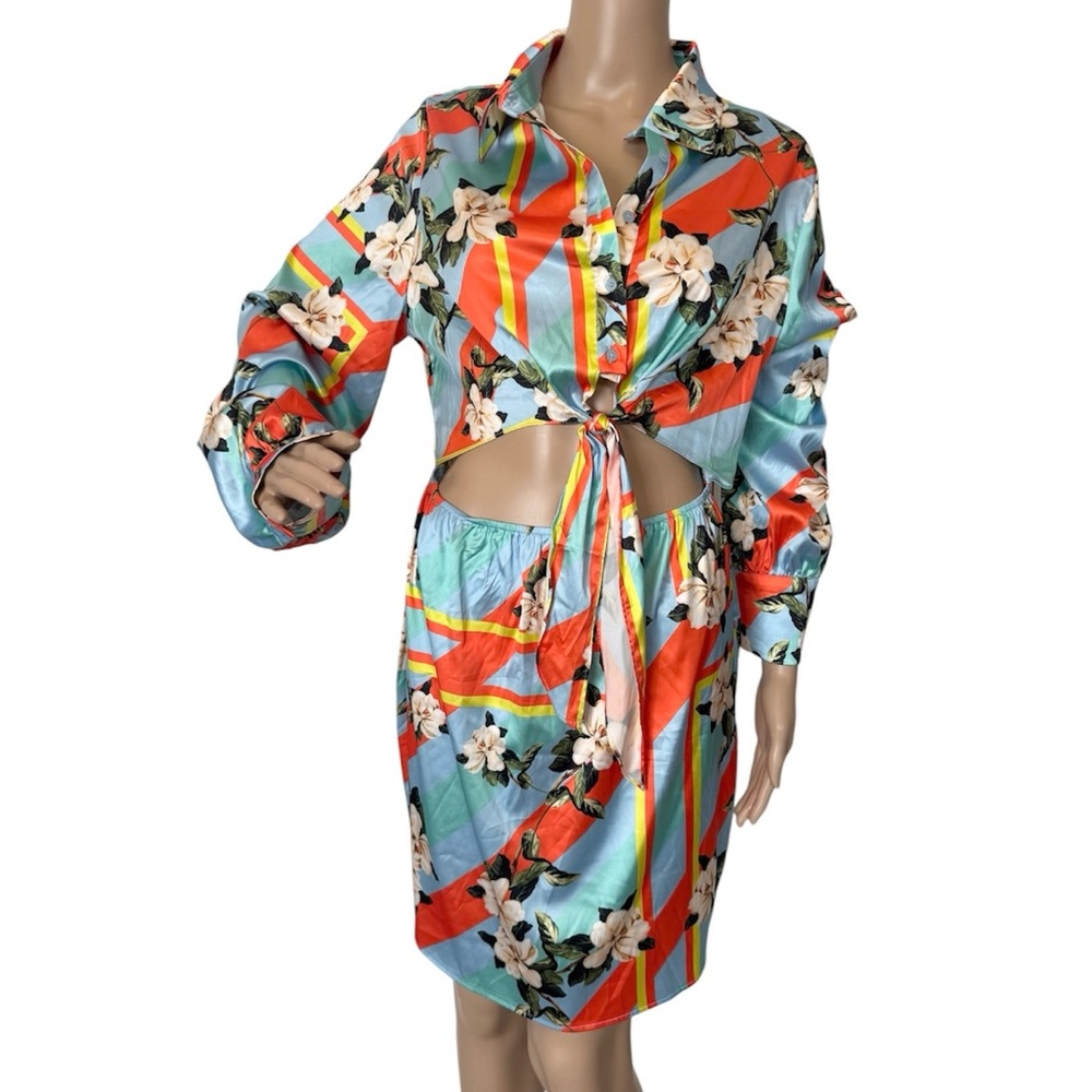 AKIRA Long Sleeve Shirt Dress
